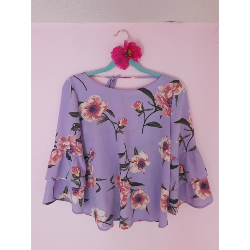 Lavender Floral Top